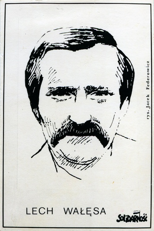 Drugoobiegowy kalendarz na rok 1985 wykorzystujący grafikę Jacka Fedorowicza „Portret nieznanego mężczyzny z wąsem (II połowa XX wieku)”, 1984/1985 Dar Grzegorza Tadyszaka / Zbiory ECS