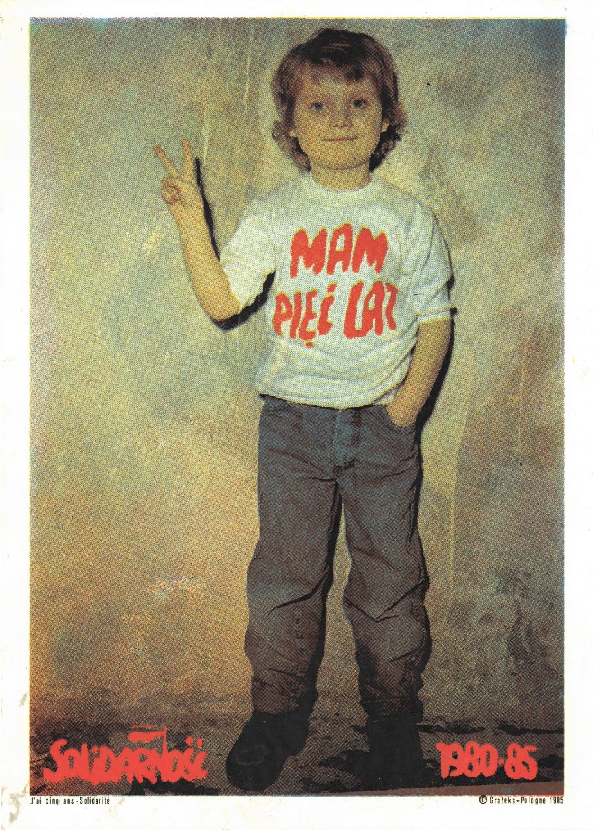 Plakat wydany z okazji piątej rocznicy powstania Solidarności, autor Edward Wasilewski, 1985 / zbiory ECS